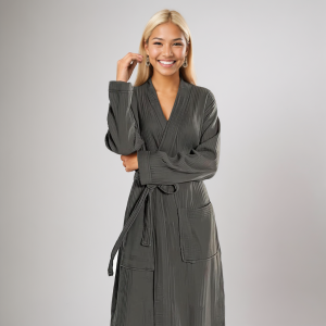 Muslin Bathrobe Women, 100% Cotton Kimono Lightweight Robe | Long Robes Soft, Absorbent, Spa robes