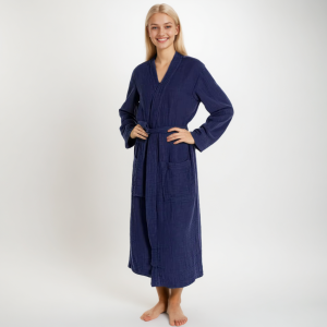 Muslin Bathrobe Women, 100% Cotton Kimono Lightweight Robe | Long Robes Soft, Absorbent, Spa robes
