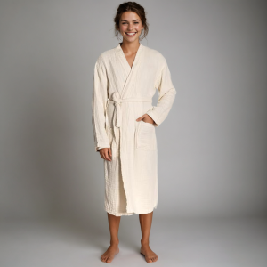 Muslin Bathrobe Women, 100% Cotton Kimono Lightweight Robe | Long Robes Soft, Absorbent, Spa robes