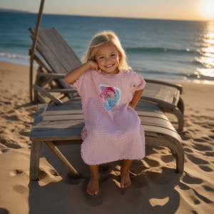 Pink Mermaid Girl Poncho