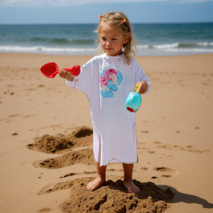 White Mermaid Girl Poncho